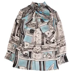 美品 グッチ GUCCI シャツ ブラウス ロングスリーブ 総柄 シルク フェイのサムネイル