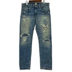 RRL ダブルアールエル ダメージ加工デニムパンツ size32×30/ブルーのサムネイル