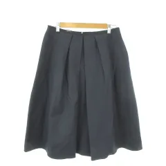 ジルサンダー JIL SANDER NAVY スカート 42 紺 ネイビー タック入り フレア ミディ丈 /AO27 ■GY03のサムネイル