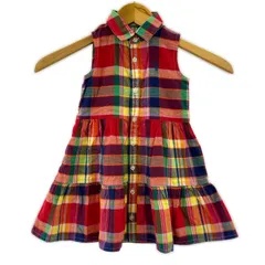 POLO RALPH LAUREN ポロ・ラルフローレン チェック ノースリーブワンピース size 12M/レッド×ネイビー×グリーン