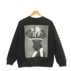 ザラ ZARA クラウディア シファー Claudia Schiffer トレーナー M 黒 ブラック 長袖 プリント ラウンドネック 1641920 /CK12 ■GY03のサムネイル