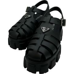 正規品】PRADA プラダ ソフトケージサンダル ブラック（サイズ37