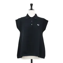 FRED PERRY フレッドペリー × Ray BEAMS 別注 ポロシャツ ブラック 黒 サイズ:UK10(M) | フレア ノースリーブ ポロシャツ / カットソー | フレンチスリーブ Aライン メッシュ | トップス【レディース】【中古】のサムネイル