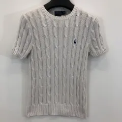 ポロラルフローレン ピマコットン ケーブルニット半袖 S