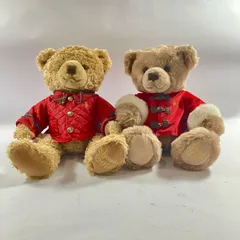 ★ ヴィンテージ Harrods ハロッズ ベア― ぬいぐるみ 2点  大きいサイズ テディベア イヤーベア クリスマスベア ジェイムズ 座って約30cm 現状品のサムネイル