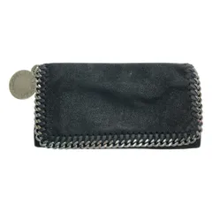 STELLA McCARTNEY ステラ マッカートニー ファラベラ フラップコンチネンタルレザーウォレット  ブラック