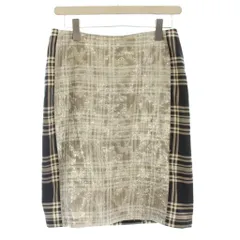 ドリスヴァンノッテン DRIES VAN NOTEN スカート チェック 台形スカート ひざ丈 36 シルバー 黒 1155308 /☆Gのサムネイル
