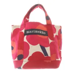 マリメッコ marimekko ハンドバッグ トートバッグ 総柄 ロゴ キャンバス ピンクのサムネイル