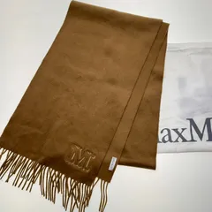 【新品未使用】Max Mara マックスマーラ カシミヤ マフラー キャメル Mロゴのサムネイル