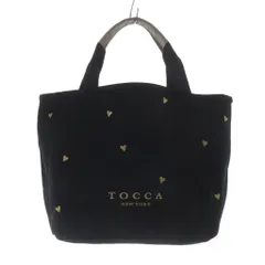 トッカ TOCCA 大人百花コラボ LUCKY SHOWER CANVASTOTE バッグ トートバッグ ハンドバッグ 黒のサムネイル