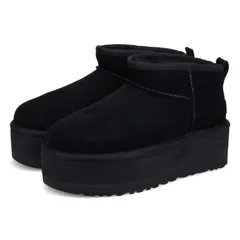UGG アグ プラットフォーム ムートンブーツ クラシック ウルトラ ミニ レディース 厚底 1135092、BLACKのサムネイル