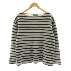 セントジェームス SAINT JAMES ニット セーター 長袖 ボーダー柄 ボートネック ウール INTL M グレー 紺 ネイビー /KUのサムネイル