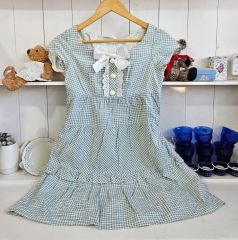 エミリーテンプルキュート ギンガムチェックワンピース 水色 - メルカリ
