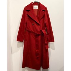 ICBウールリバーロングコートトレンチチェスターバーガンディーワイン 