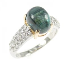PT900 オパールキャッツアイ2.33ct ダイヤモンドリング プラチナ 指輪 