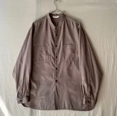 【シルク×コットン】定価1.7万円 STILL BY HAND バンドカラー シャツ / 46 ブラウン T6-03057-9275のサムネイル
