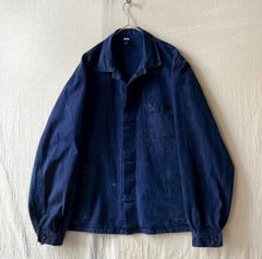 50-60s インディゴリネン フレンチワーク メカニックジャケット型