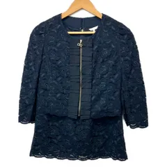 TO BE CHIC(トゥービーシック) ジャケット レディース美品  - ネイビー 長袖/レース/フラワー(花)/ジップアップ/春/秋のサムネイル