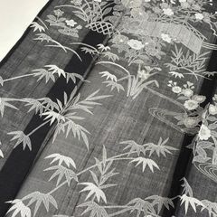 夏着物 紗紬 正絹 訪問着 黒地 紋なし 上品な染め MK-9045 - メルカリ