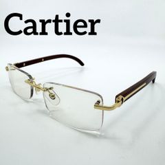 希少】極美品 カルティエ メガネ ウッドテンプル ツーポイント 