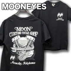 MOONEYES パンヘッド エンジンプリント Tシャツ MOON Custom Cycle Shop MCCS ムーンアイズ ハーレーダビッドソン ピンストライプ バイク アメ車 ホットロッドのサムネイル