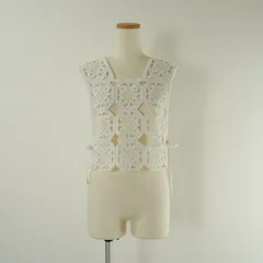 BALLSEY ボールジィ スクエアモチーフエンブロイダリー ビスチェ ベスト 編み 刺繍 ホワイト 白のサムネイル