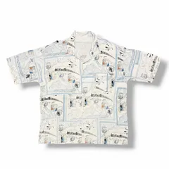 参考上代38500円 PORTER CLASSIC ALOHA SHIRT TRAIN「オリエント急行」 アロハシャツ 半袖シャツ 開襟 ポータークラシック ホワイト XL （15876M）のサムネイル