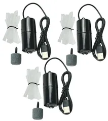 HTharros エアーポンプ 釣り 水槽 ポンプ USB 給電 携帯 式 酸素 供給 アクアリウム エアーストーン 小型 エアー チューブ 付き ３個 [3個セット]のサムネイル