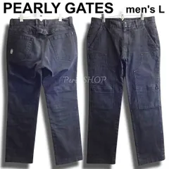 PEARLY GATES　パーリーゲイツ　ダブルニー ワークパンツ　Sz.5（約86cm　W34相当）　ストレッチ　テーパード　ゴルフ　良品　ブラック / 黒　メンズのサムネイル