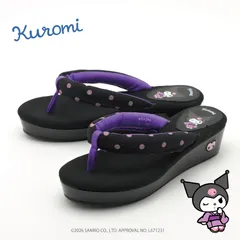 【クロミ】サンリオキャラクターズ　100　パープル　下駄風サンダル　【正規ライセンス商品】のサムネイル