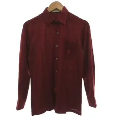 ジバンシィ GIVENCHY GENTLEMEN ヴィンテージ フランス製 シャツ 長袖 3 レギュラーカラー ロゴ 刺繍 赤 レッド /KB ■ECG004のサムネイル