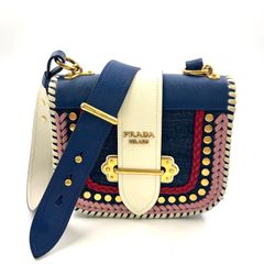 美品✨ PRADA プラダ マドラス クラッチバッグ 編み込み 三角ロゴ