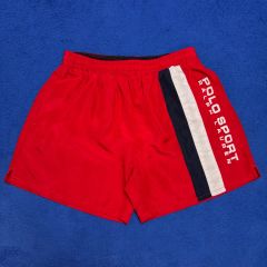 希少】90s ポロスポーツ ナイロンショーツ 黄 青 ラルフローレン