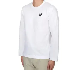 COMME des GARCONS ブラック ハート 長袖 Tシャツ 白のサムネイル