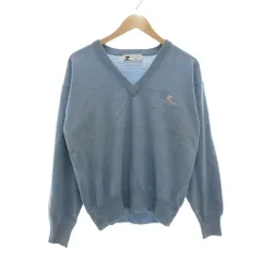 クレージュ courreges homme and co ニット セーター ウール M 水色 ライトブルー Vネック 長袖 ロゴ刺繍 /NU ■ECF005のサムネイル
