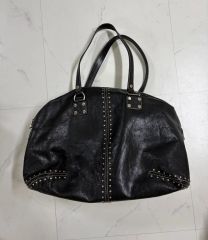 TRES トレ レザー バッグ スタッズ 牛革 黒 - メルカリ