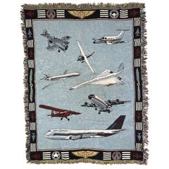激レア】vintageラグマット 消防飛行機 車 タペストリー アメリカ 古着