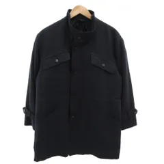 ピエールカルダン Pierre Cardin 美品 ミリタリージャケット ハーフコート S ネイビー 紺色 スタンドカラー 裏地キルティング /MX ■ECF005のサムネイル