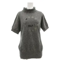 ブラック&ホワイト BLACK&WHITE タートルネックセーター ウール 1 灰色 グレー 半袖 ロゴ刺繍 /SC ■ECF005のサムネイル