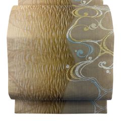専用帯8338 ○高級 正絹 落款 作家物 藍染 片面全通 リバーシブル 袋帯
