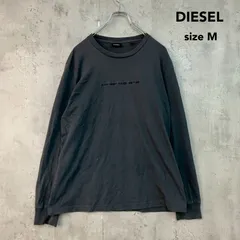 DIESEL ディーゼル コピーライト 刺繍 ロングスリーブ Tシャツ M S.C. IN000055 チャコールグレー 綿100% ロンT カットソー クルーネック 長袖 ビンテージ 古着 風合い トップス メンズ 服 ★ ■◇