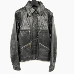 【中古】70s VANSON Associate シングルライダースジャケット サイズ38 ブラック バンソン[17]のサムネイル