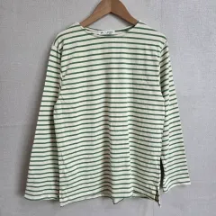 98プロジェクト レディース グリーン ストライプ 長袖 Tシャツ JJ1855
