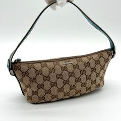 希少カラー】GUCCI グッチ GG柄 アクセサリーポーチ ハンドバッグ 水色