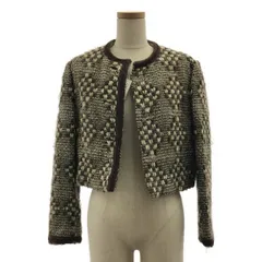 VINTAGE / ヴィンテージ古着 | 1970s | Bill Blass / ウール ツイード ノーカラー ジャケット | ブラウン/グレー | レディース