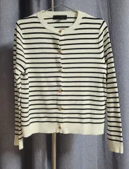 ZARA ボーダー柄 カーディガン M サイズ (新品)