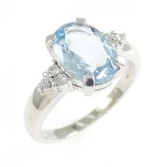 Pt900 大粒アクアマリン 3.36ct ダイヤモンドリング 6.8g - メルカリ