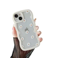 【特価セール】ケース用、クリアデイジー TPU 電話カバー、ウェーブフレーム透明電話カバー、かわいい波状 15 iPhone iPhone 15 ZTOFERA ケース用