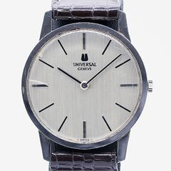 稼働】ユニバーサルジュネーブ 542136 手巻き リネンダイヤル 金張り 