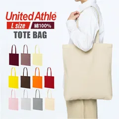 ☆ デイリー フラット トートバッグ Lサイズ ユナイテッドアスレ トートバッグ 1406-01 トートバック 肩掛けバッグ エコバッグ サブバッグ 大きめ Lサイズ レディース メンズ A4 B4 A3 通学 通勤 無地 シンプル 綿100% 綿 100のサムネイル
